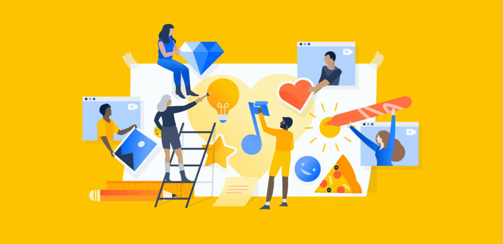 Vibrant Collaborative Art Scene Wallpaper: Creativity & Connection