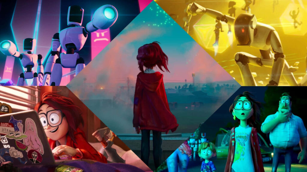 Vibrant Mitchells vs. The Machines Collage Wallpaper Background