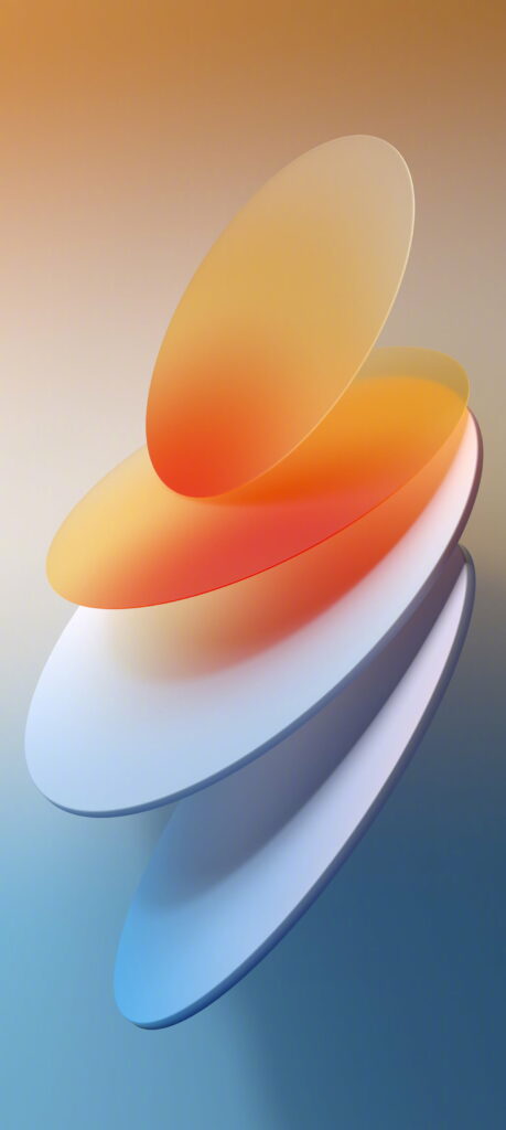 Colorful Color OS 12 Smartphone Wallpaper: Vibrant Oval Layers