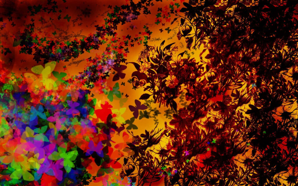 Vibrant Floral Abstract Wallpaper Background - Colorful Art Design