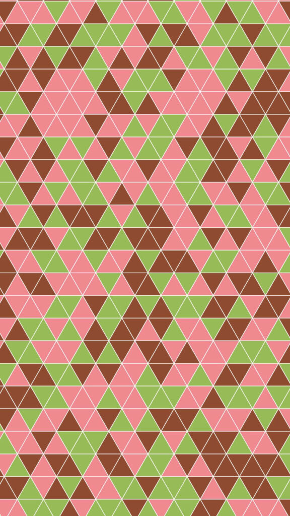 Vibrant Abstract Triangle Wallpaper in Pink, Green & Brown