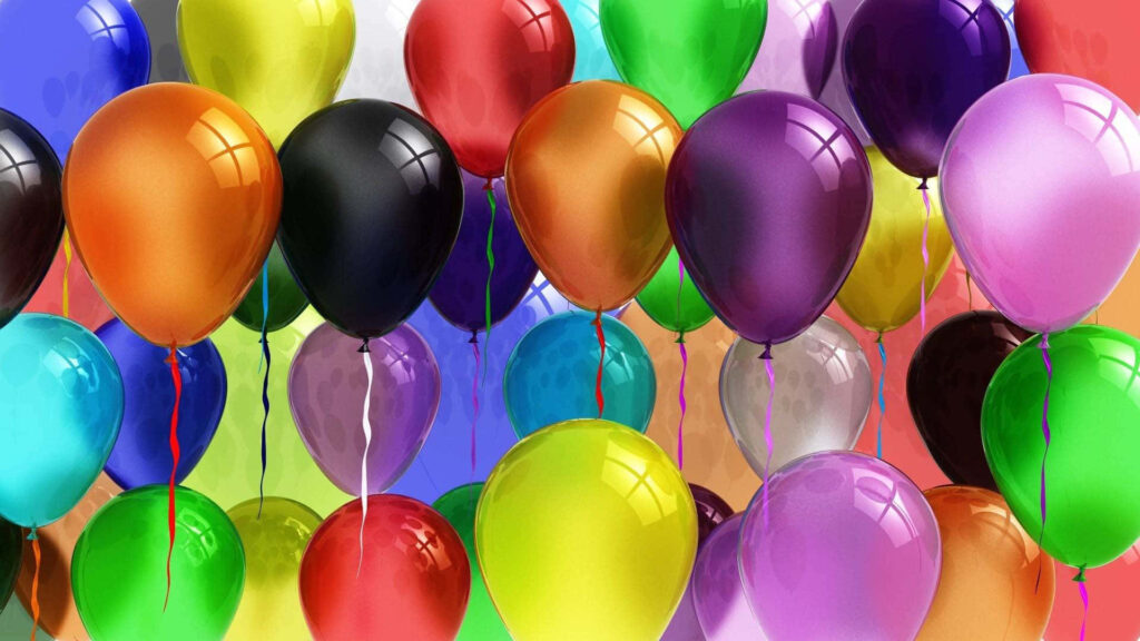 Festive Balloon Wallpaper: Colorful Background for Birthday Celebrations