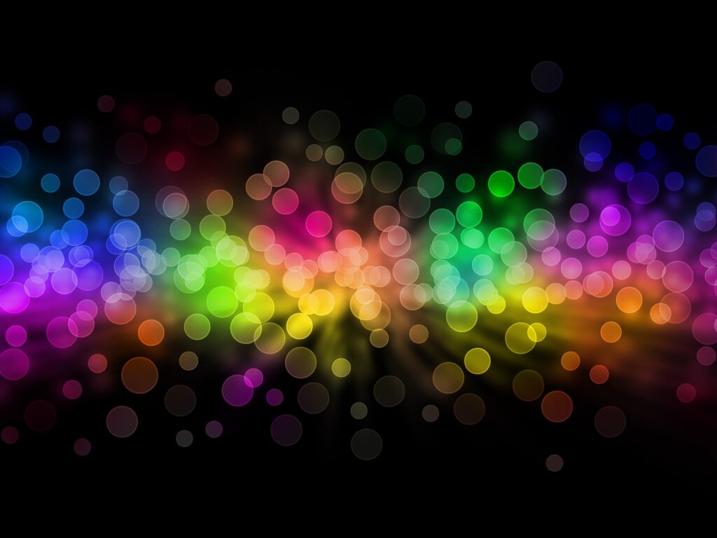 Vibrant Colorful Bokeh Wallpaper: Dazzling Circles on Dark Background