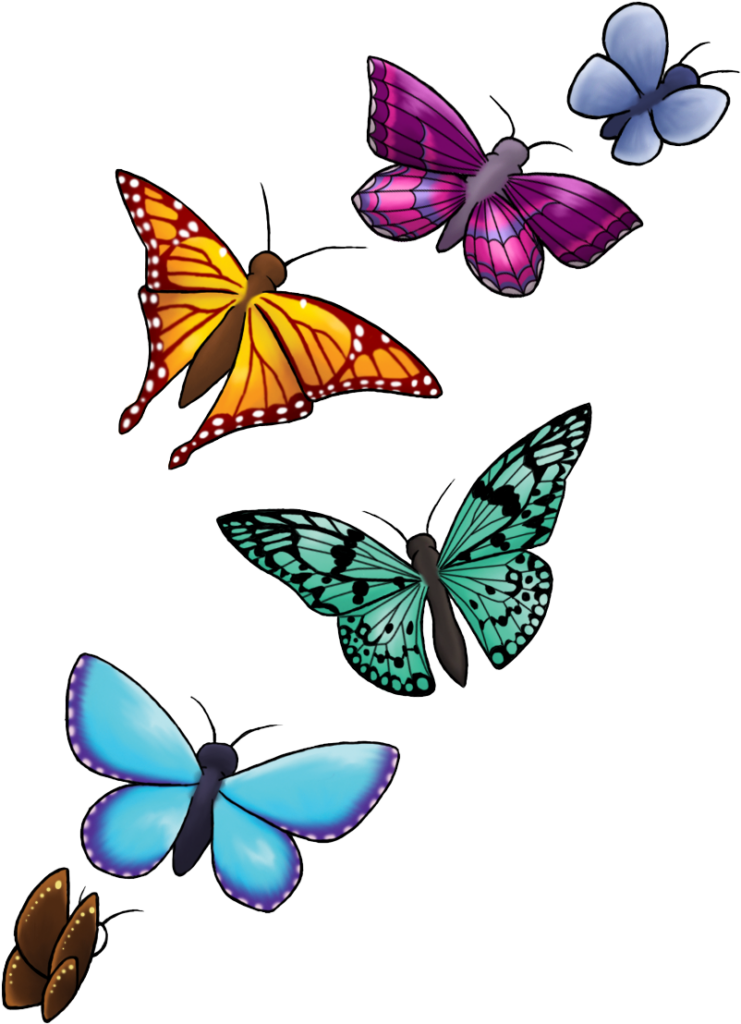 Colorful Butterfly Wallpaper: Vibrant Illustration with Intricate Patterns