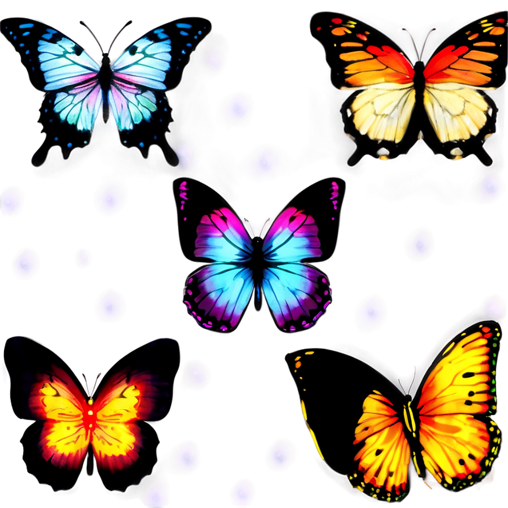 Dreamy Colorful Butterfly Wallpaper: Vibrant Blue, Orange, Yellow Design