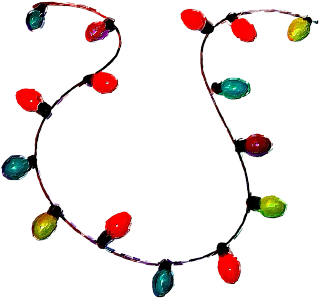 Vibrant Christmas Lights Wallpaper on Transparent Background