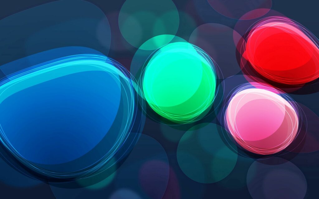 Colorful Circles Vibrant Wallpaper on Subdued Blue Background