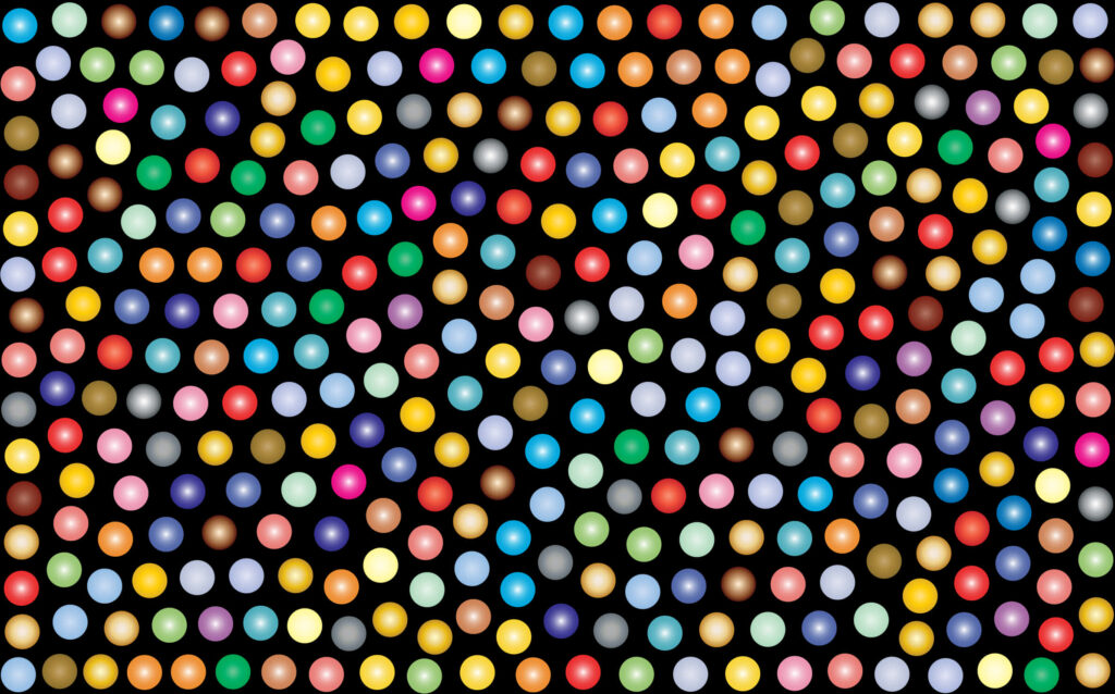 Vibrant Colorful Dot Pattern Wallpaper on Black Background