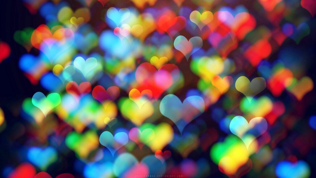 Colorful Heart Wallpaper: Dreamy Bokeh Background for Your Screen