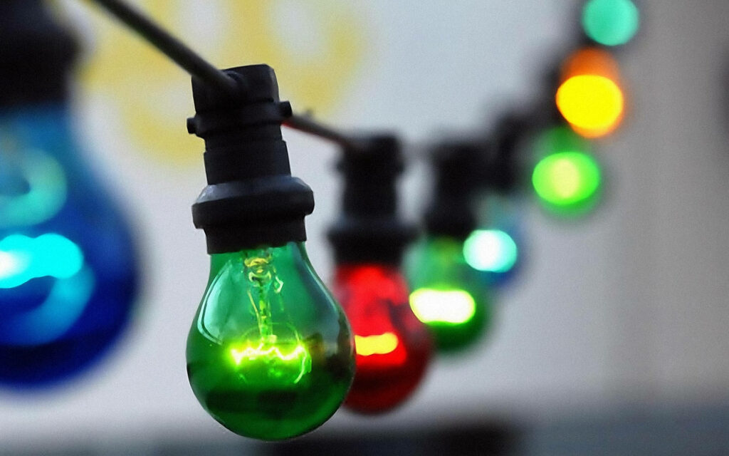 Vibrant Colorful Light Bulbs Wallpaper - Festive Background Design