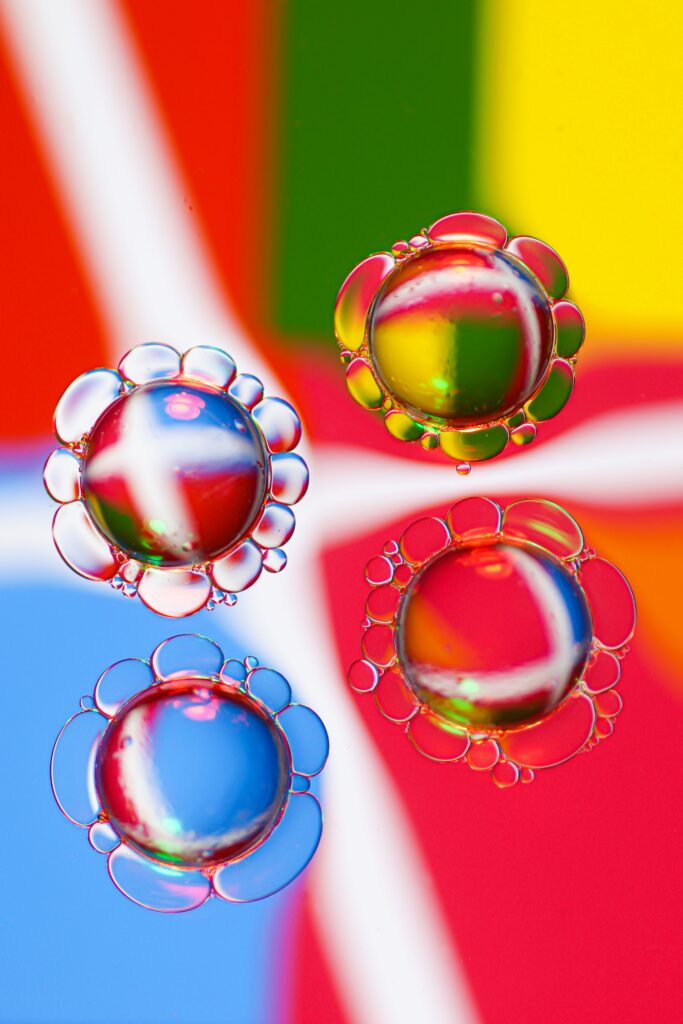 Vibrant Macro Wallpaper: Colorful Bubbles & Liquid Textures