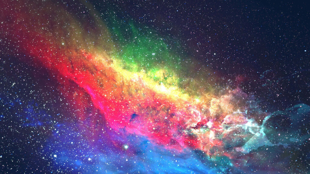Vibrant Nebula Wallpaper: Colorful Space Design with Stars