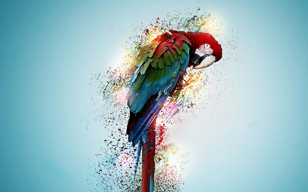 Vibrant Parrot Wallpaper: Colorful Feathers & Artistic Background