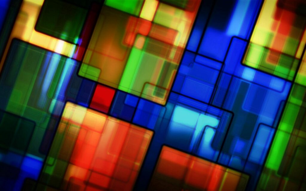 Vibrant Abstract Wallpaper of Colorful Overlapping Squares & Rectangles
