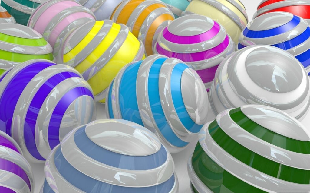 Vibrant 1920x1200 Wallpaper: Colorful Striped Balls Background