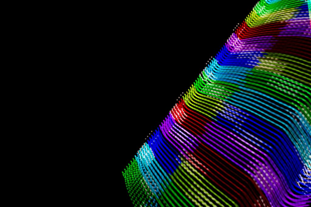 Vibrant Colorful Stripes Wallpaper on Black Background - High Res