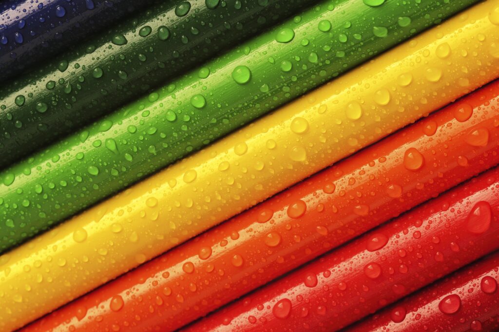 Vibrant Diagonal Stripes Wallpaper with Water Drops - Colorful Background