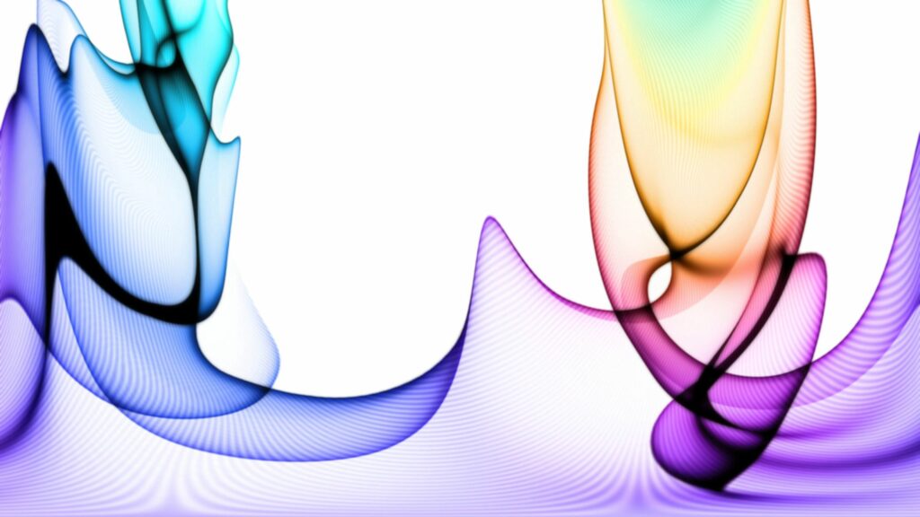 Vibrant 2560x1440 Wallpaper: Colorful Flowing Shapes on White Background