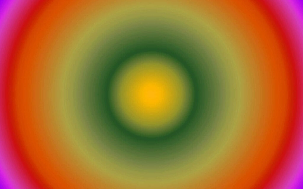 Vibrant Aura Wallpaper: Concentric Circles in Yellow, Green, Red, Purple