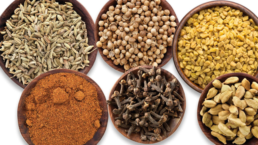 Vibrant Spice Wallpaper: Fennel, Coriander, Cloves & More
