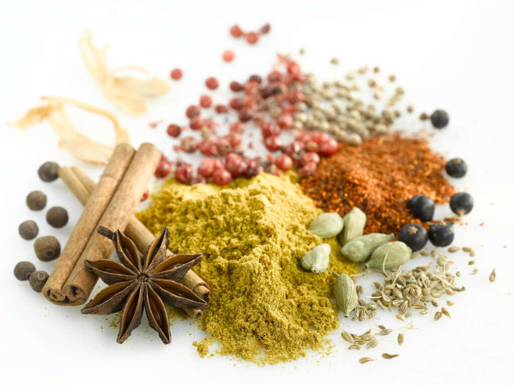 Vibrant Cooking Spices Wallpaper: Star Anise, Cinnamon & More
