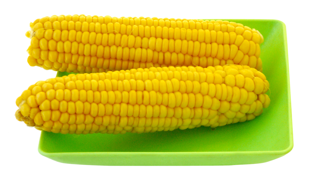 Fresh Corn Cobs on Green Tray - Vibrant Wallpaper Background