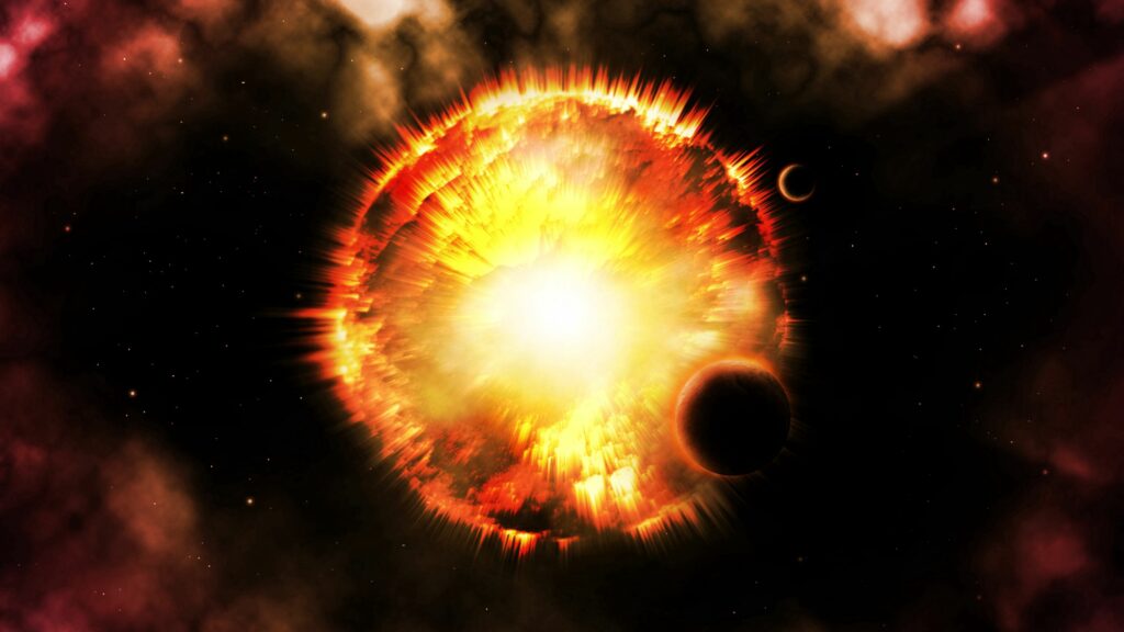 Cosmic Explosion Wallpaper: Vibrant 3840x2160 Space Scene