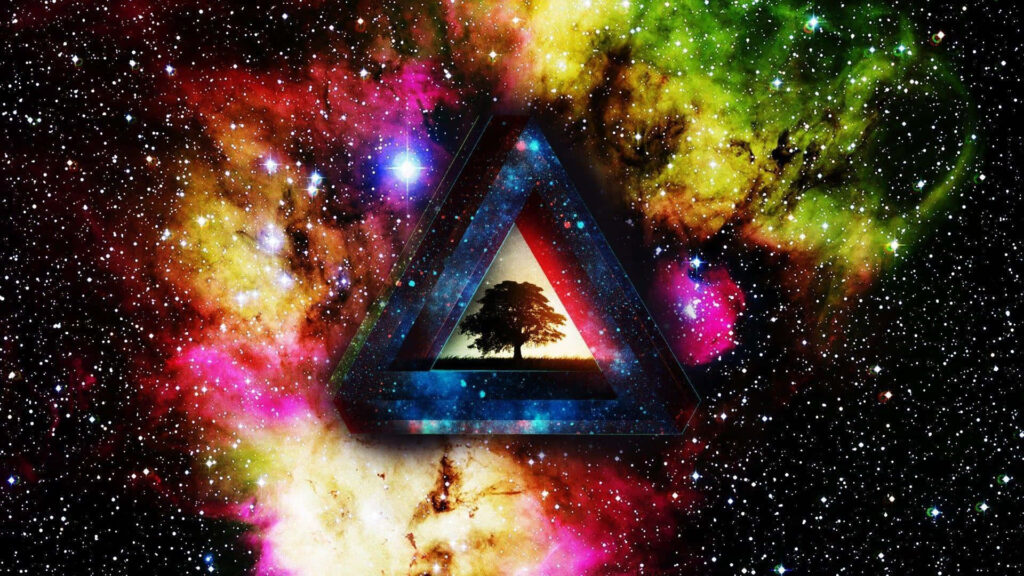 Mind-Bending Space Odyssey: Captivating 1920 X 1080 Trippy Galaxy Background Wallpaper