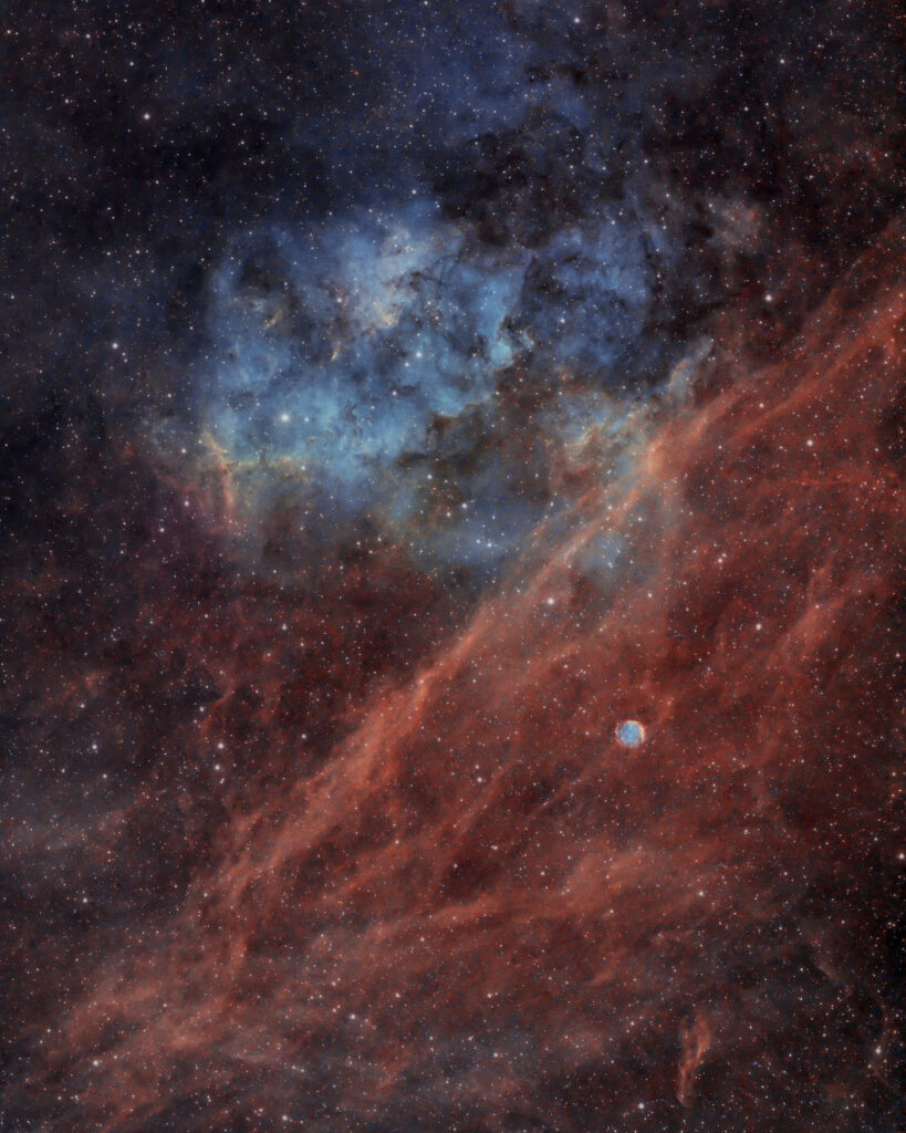 Stunning Cosmic Nebula Wallpaper Background with Red and Blue Hues