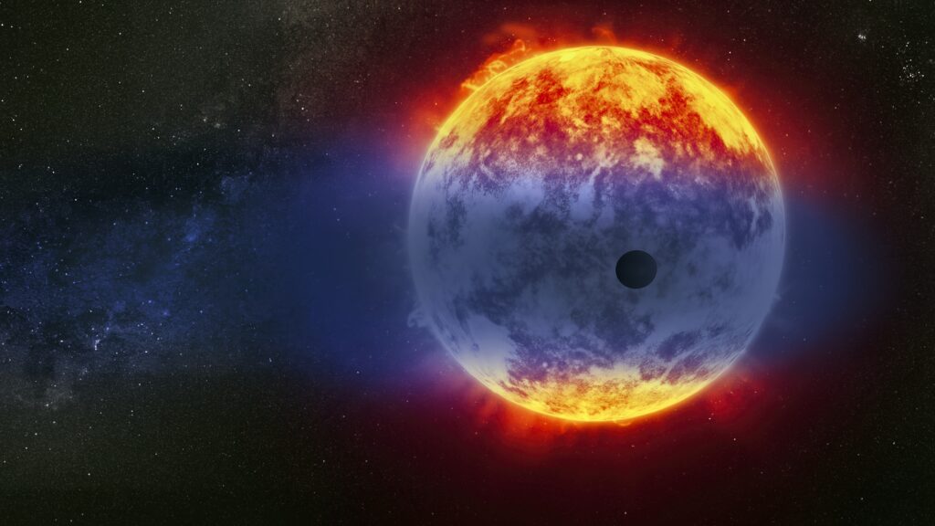Vivid Cosmic Wallpaper: Glowing Planet in Colorful Space Background