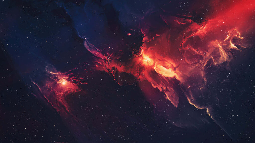 Vibrant Cosmic Wallpaper: Glowing Stardust & Nebulae in Deep Space