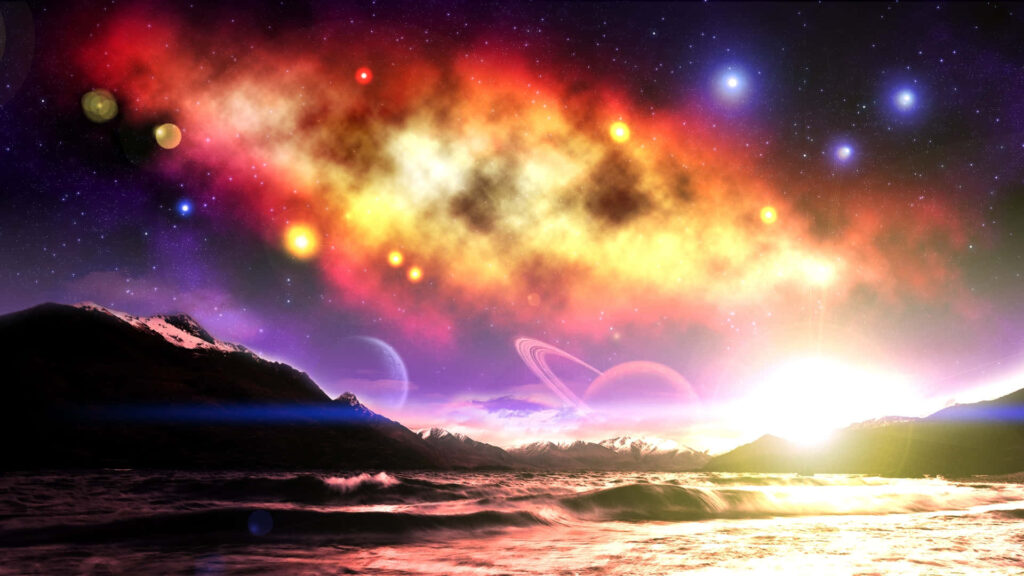 Vibrant Cosmic Nebula Wallpaper: Serene Space Scene Background