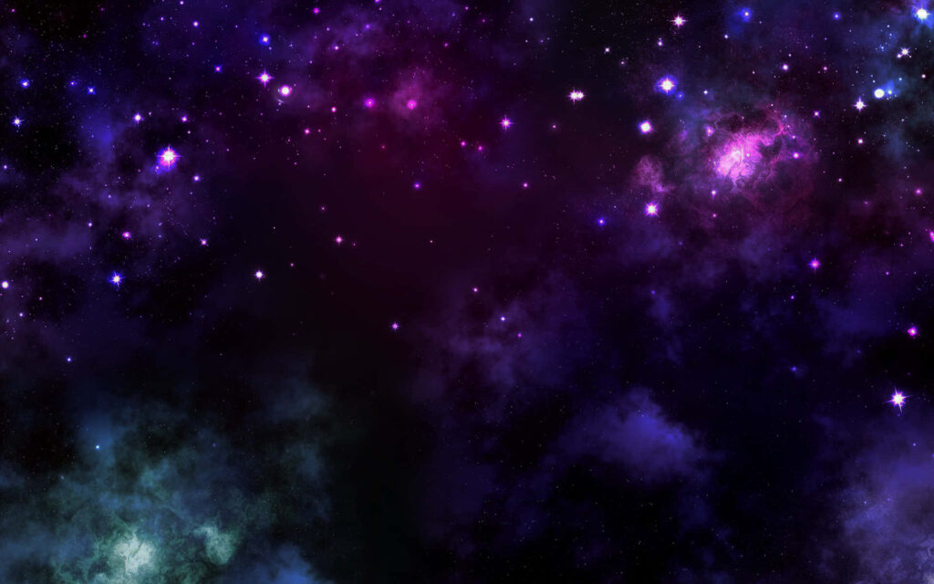 Vibrant cosmic wallpaper featuring colorful nebulae, stars, and deep space in purple, blue, pink.