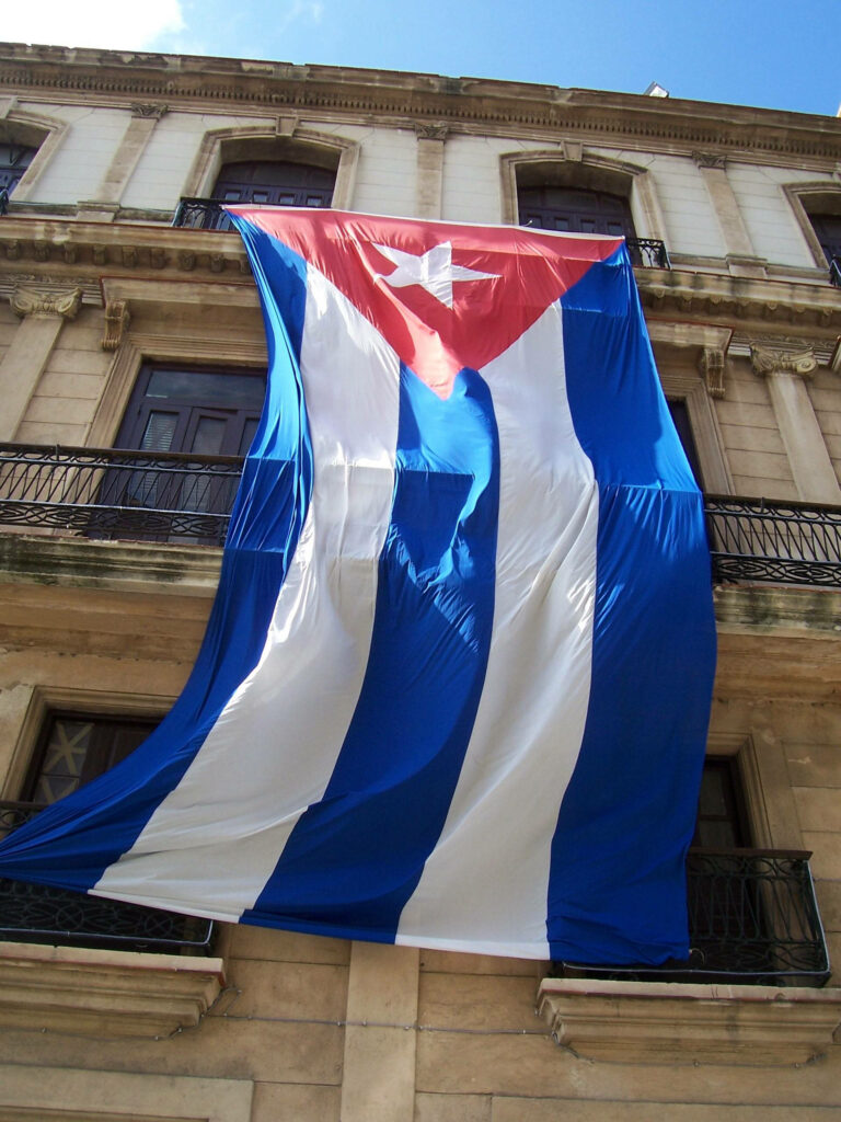 Cuban Flag High-Angle Shot: Vibrant Wallpaper Background