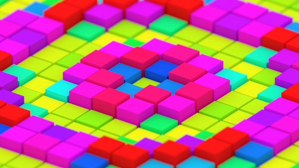 Vibrant Voxelverse: A Chromatic Cubic Extravaganza - A Captivating 4K Wallpaper for Engaging Visuals