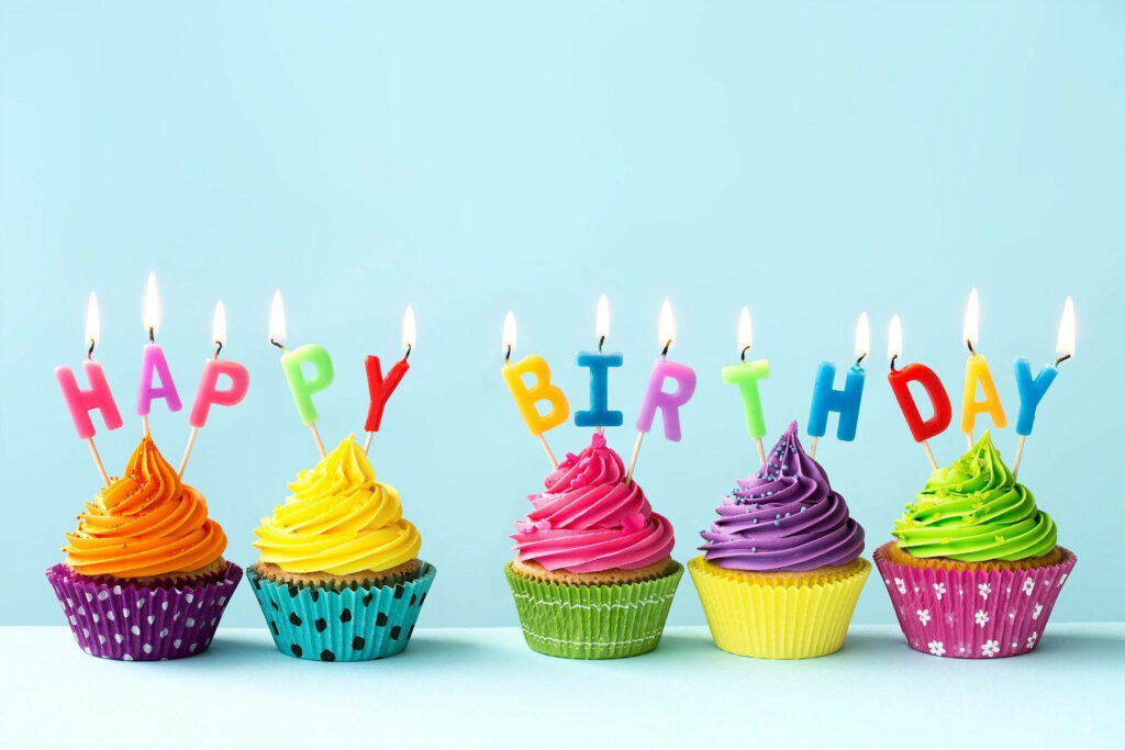 Happy Birthday Cupcakes Wallpaper: Colorful Festive Background