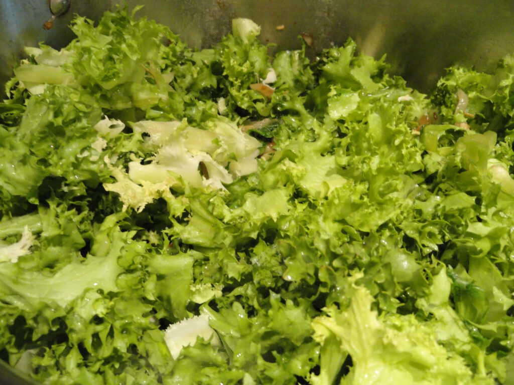 Vibrant Curly Endive Salad: Crisp Green Leaves Wallpaper Background