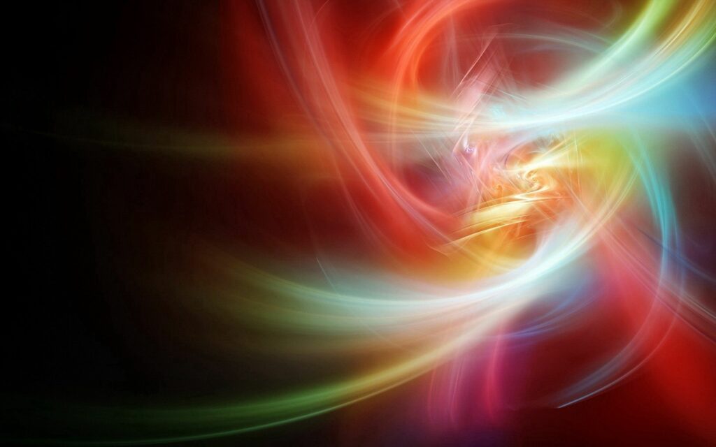 Colorful Swirl Wallpaper: Dynamic Light Lines on Dark Background
