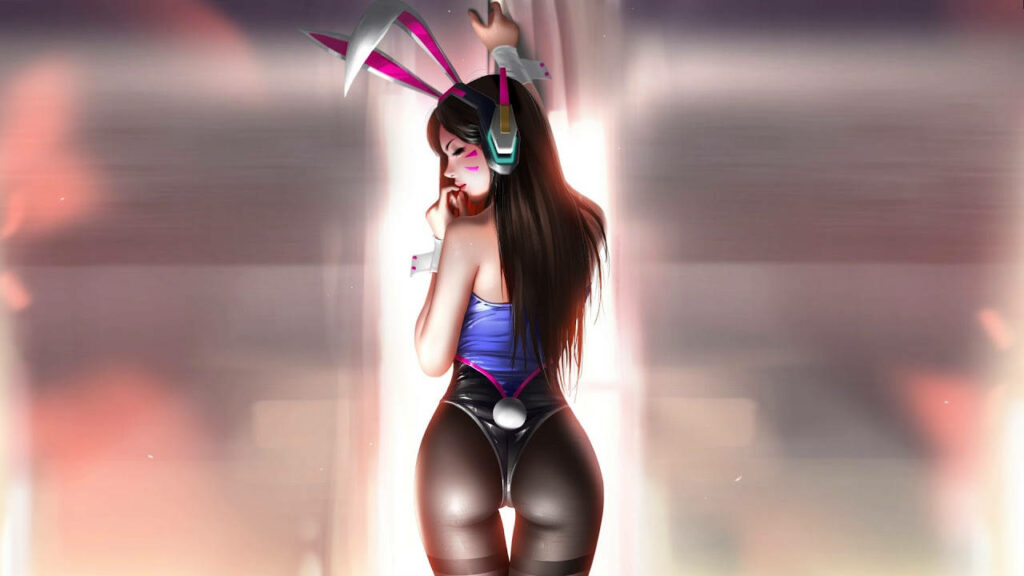 Vibrant D.Va Wallpaper: Artistic Overwatch Background Design