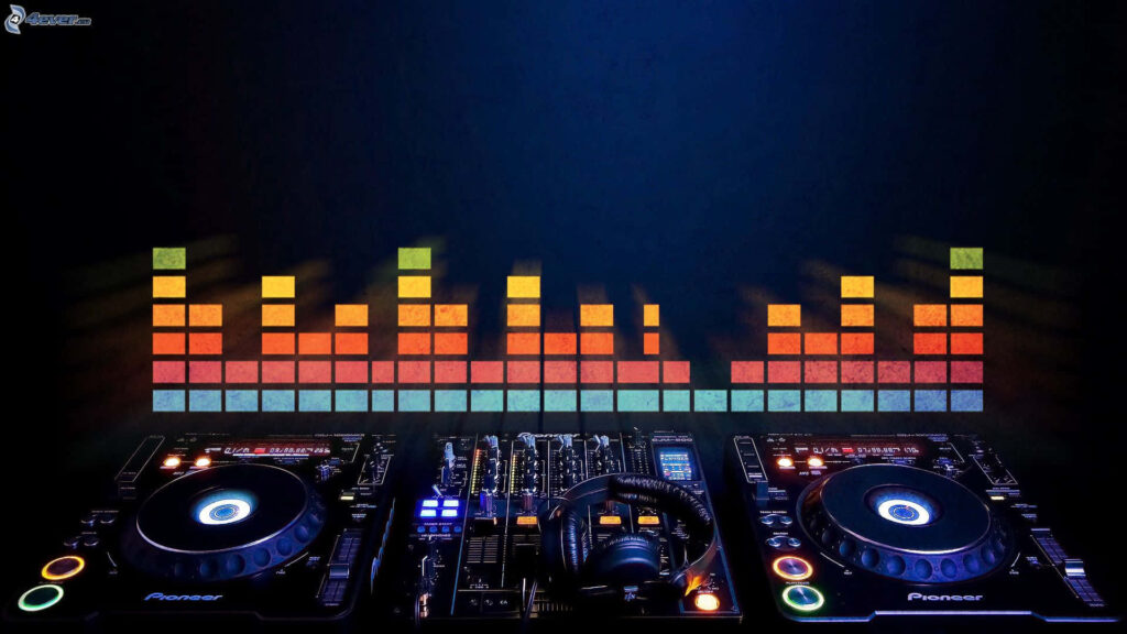 Vibrant DJ Wallpaper with Colorful Equalizer - Energizing Background