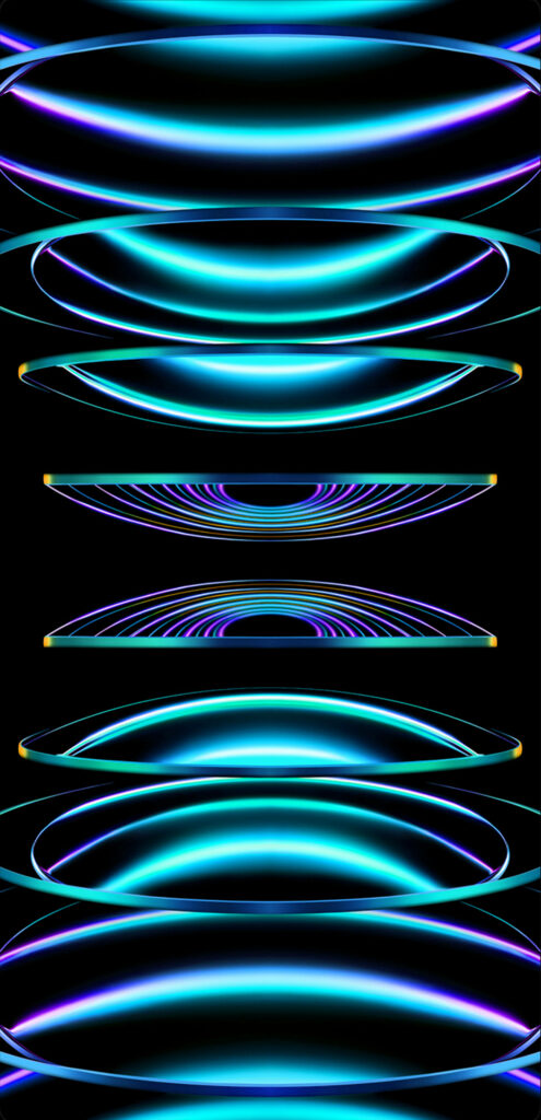Futuristic Dark Blue & Turquoise Wave Wallpaper for High-Res Displays