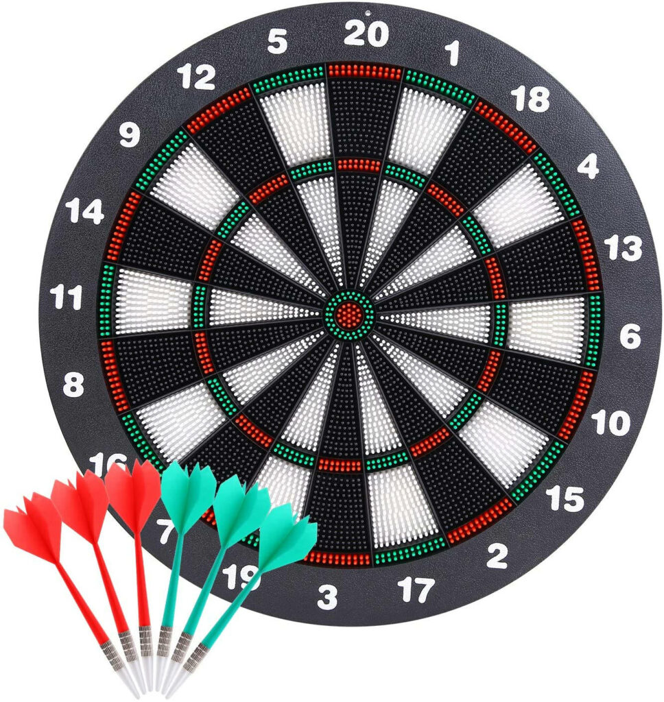 Vibrant Dartboard Set with Colorful Safety Darts – Stylish Wallpaper