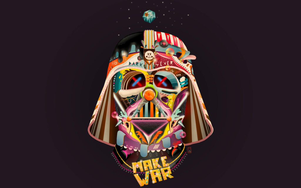 Colorful Darth Vader Wallpaper: Artistic Patterns for Profile Background