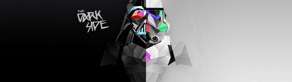 Darth Vader Geometric Wallpaper: The Dark Side Contrast Design