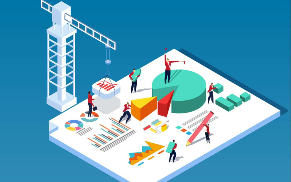 Vibrant Vector Wallpaper: Data Processing & Teamwork Illustration