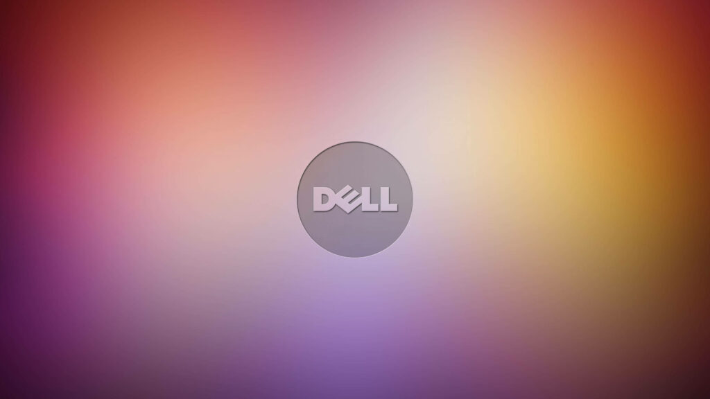Vibrant Blurry Spectrum Surrounding the Iconic Dell Laptop Logo Wallpaper