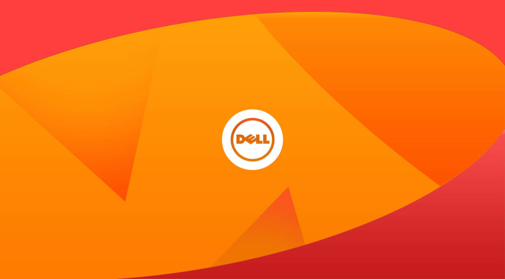 Crisp and Vibrant: Captivating Dell Logo on a Fiery Canvas - Dell 4k Background Image Wallpaper