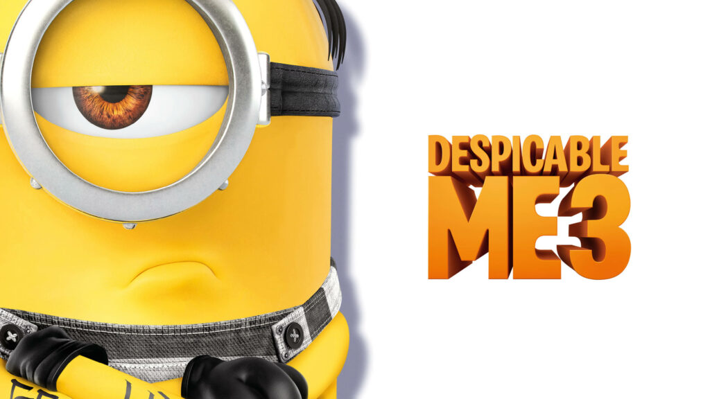 Vibrant *Despicable Me 3* Minion Wallpaper with Bold Orange Title