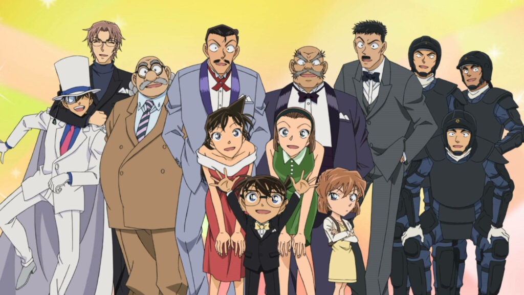 Vibrant Detective Conan Characters Wallpaper | Colorful Anime Background