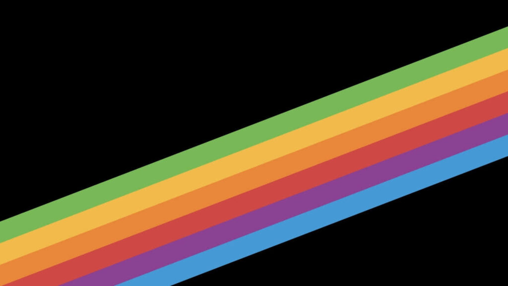 Vibrant Diagonal Stripes Wallpaper: Colorful Bands on Black Background